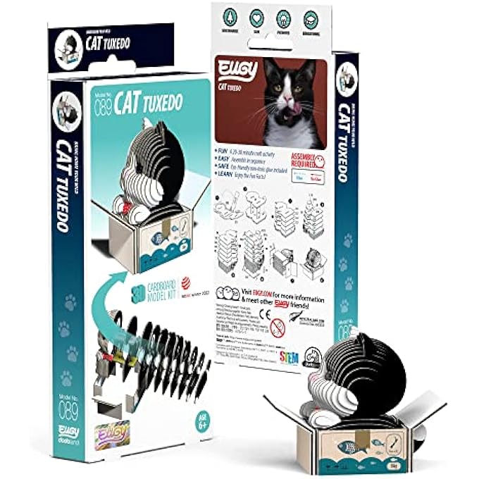 CAT - TUXEDO 3D PUZZLE, 32 PIECE ECO-FRIENDLY EDUCATIONAL LEARNING PUZZLES FOR KIDS 6+ - Image 4